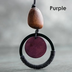 Retro Wood Circle Necklace / レトロ ウッド サークル ネックレス