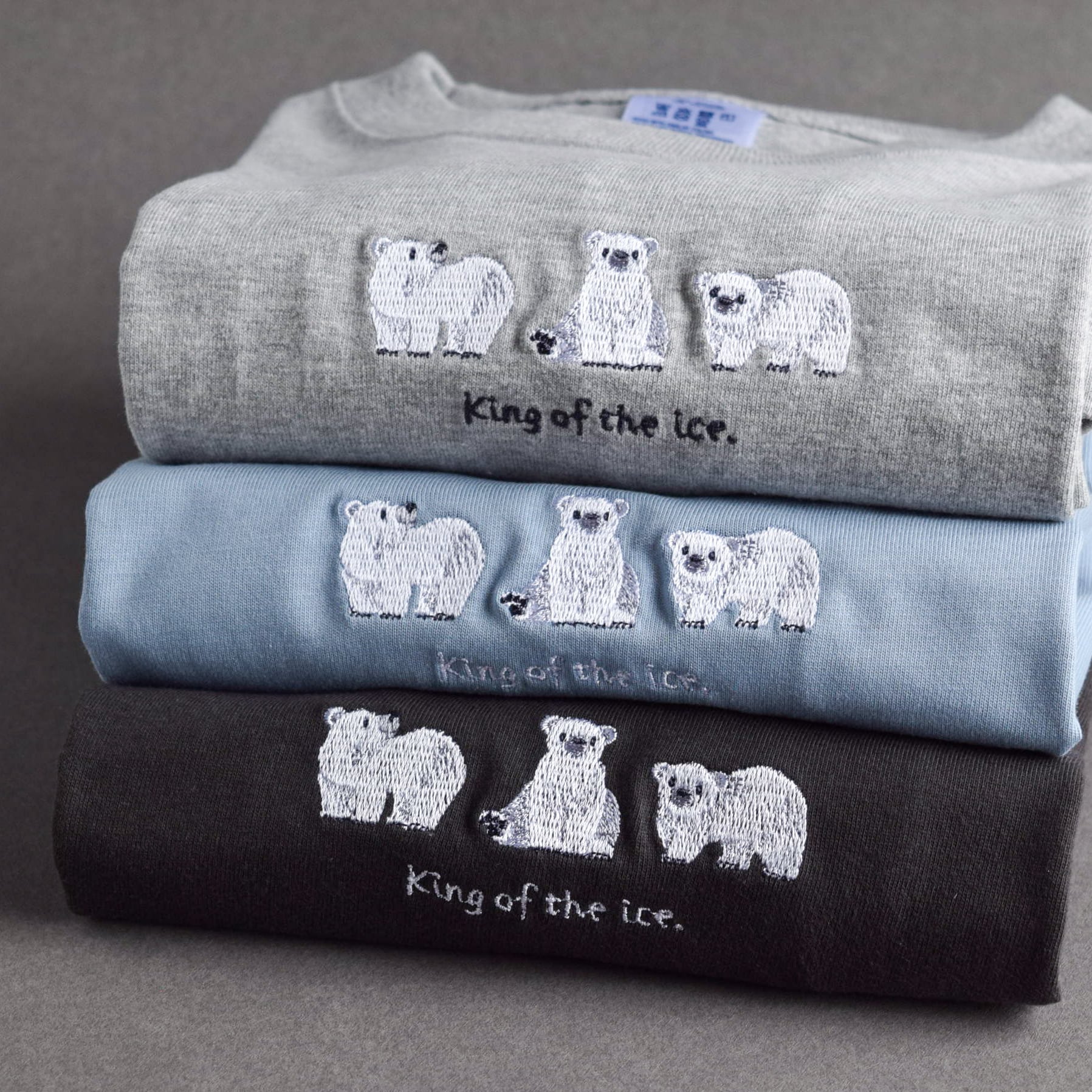 2025新作】「King of the ice.」白くま刺繍Tシャツ【選べる4色】メンズ