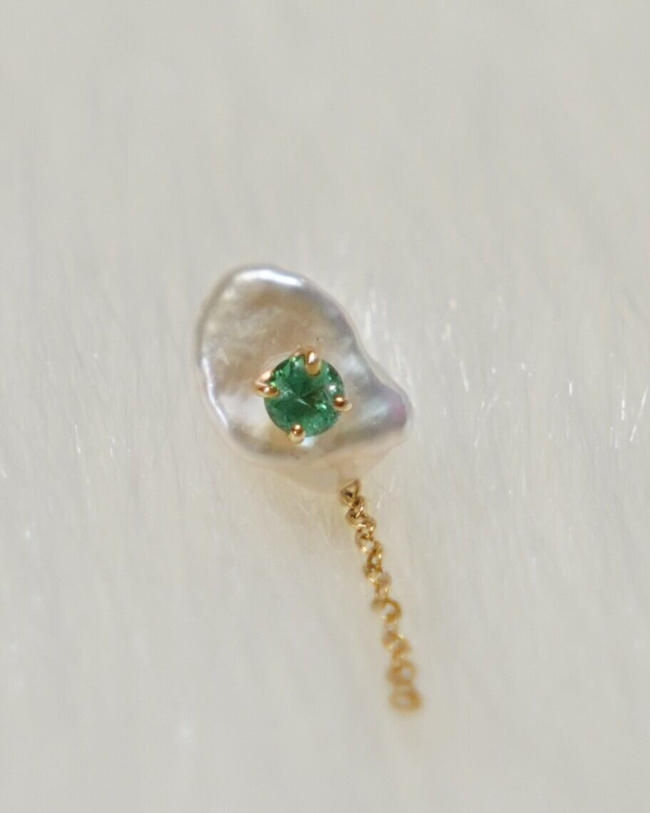 (SV)Birthstone pierced 5月-Emerald-