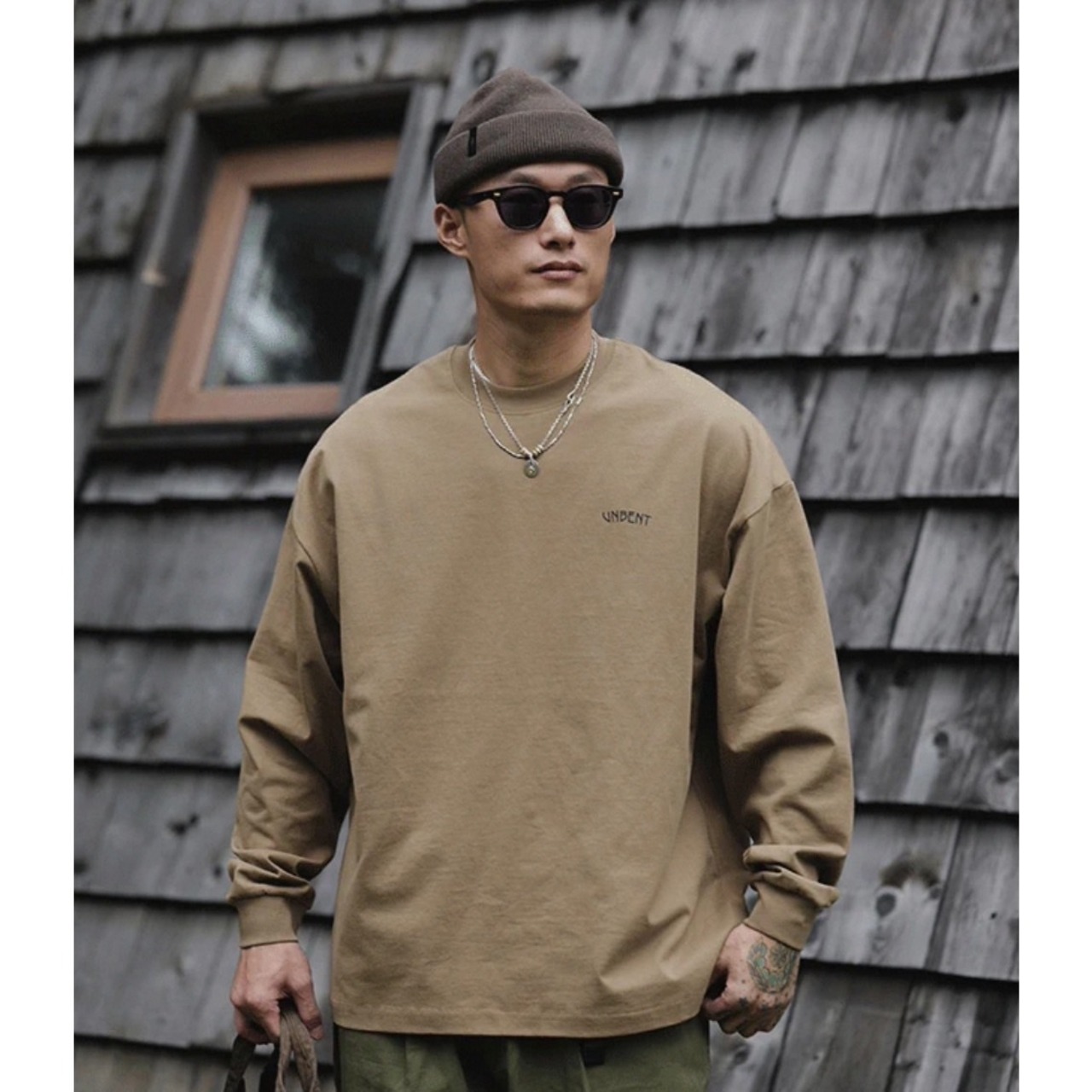 Oversized cotton long sleeve t-shirt 0296 - 14