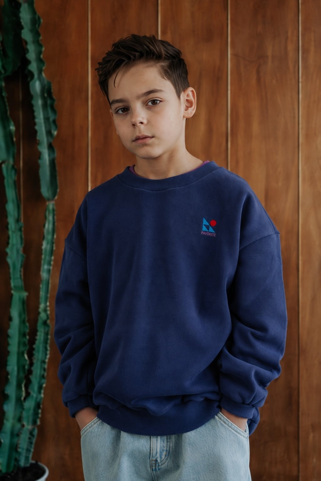【 Repose AMS 26AW 】 cozy drop sweater / eclipse blue EBL / 8-14Y