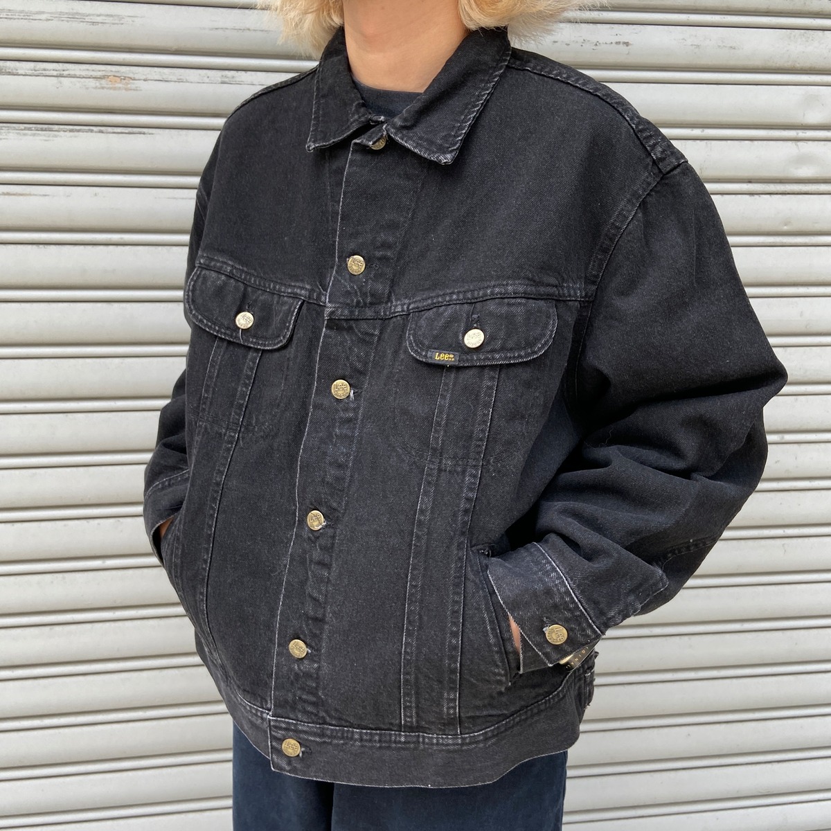 デッドストック 90s USA製 Lee ブラックデニムジャケット ツアー XL 