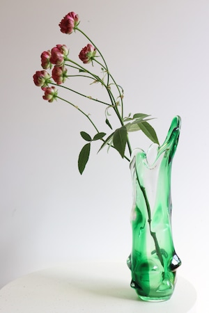 Green clear vase