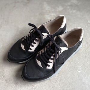 men's HAND MADE leatherスニーカー　Vibram sole　Black