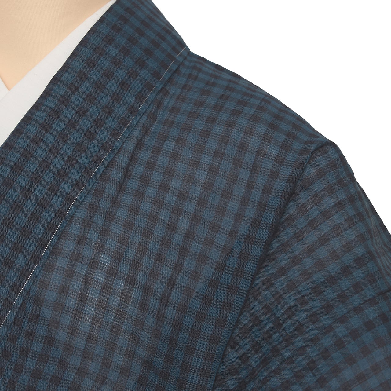小千谷ちぢみ 麻 小格子模様 単衣着物【未着用品】 | かわの屋