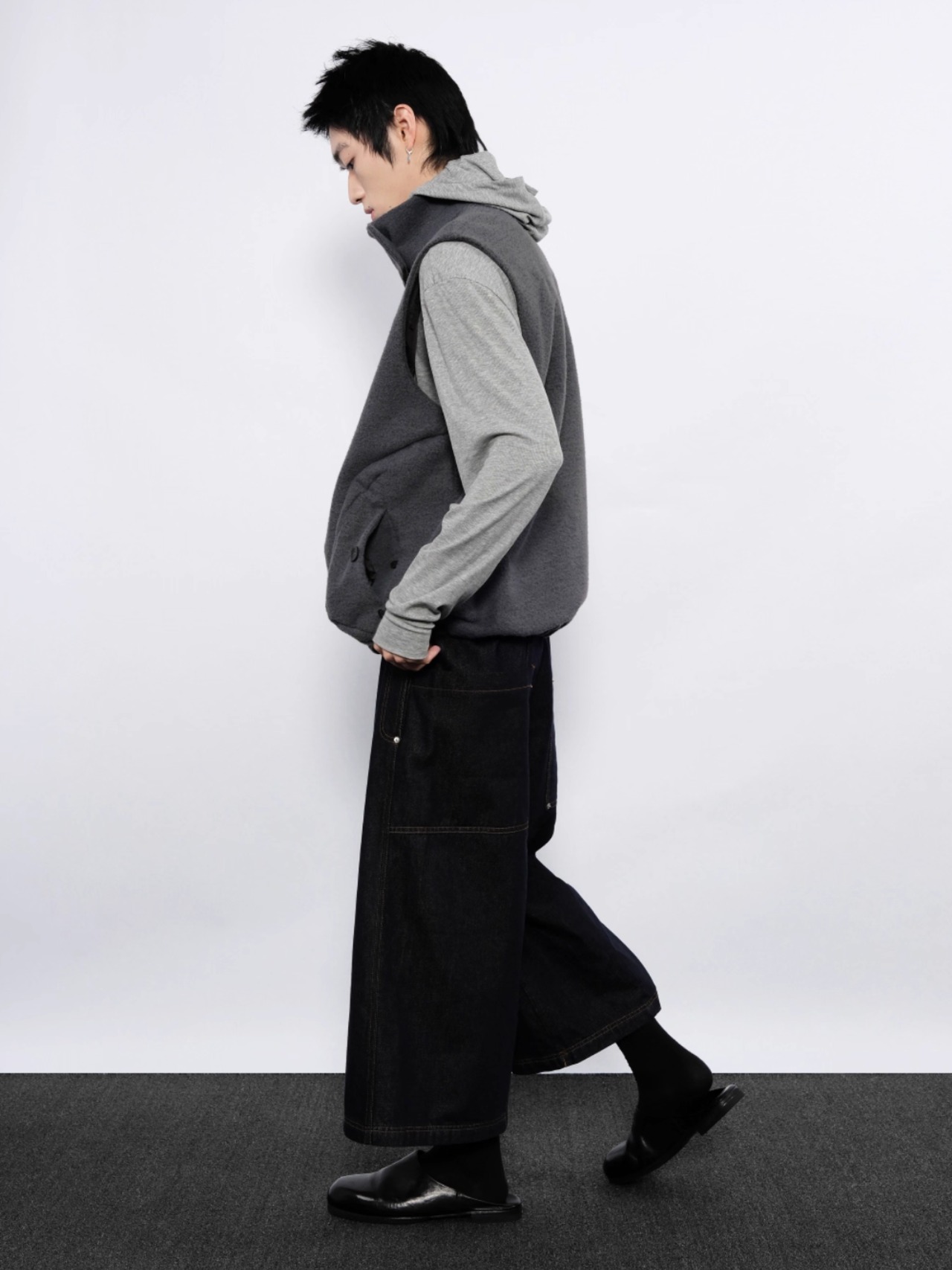 7440 37 1 Wide Cropped Denim Trousers