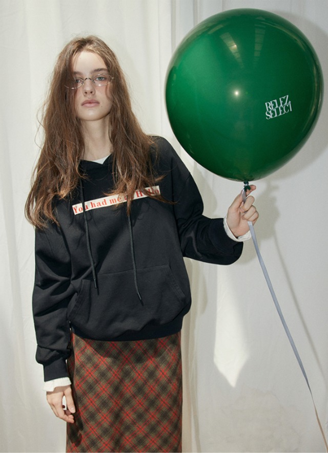 front logo hoodie(black)