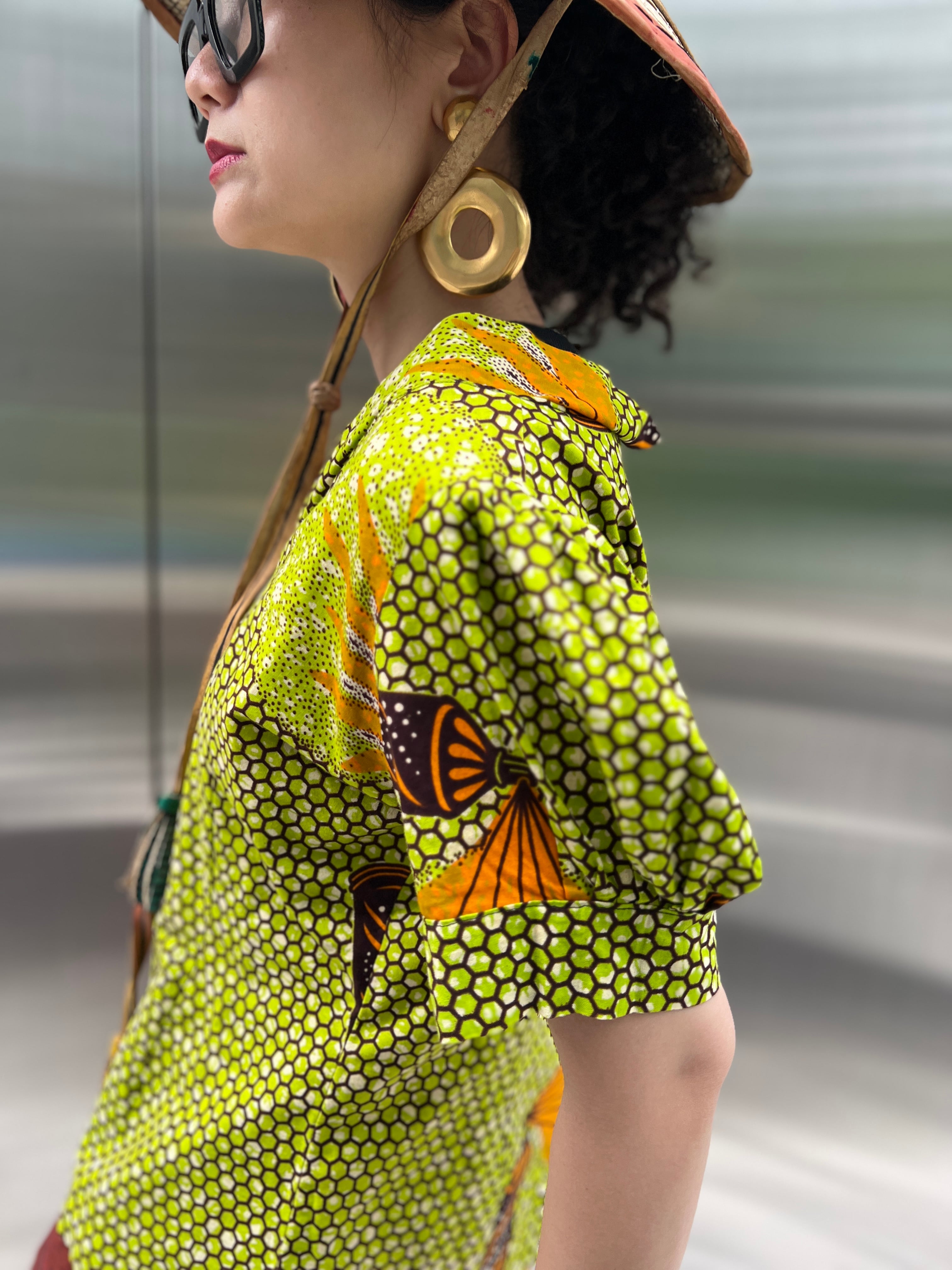 Vintage african batik cotton tops ( ヴィンテージ アフリカン