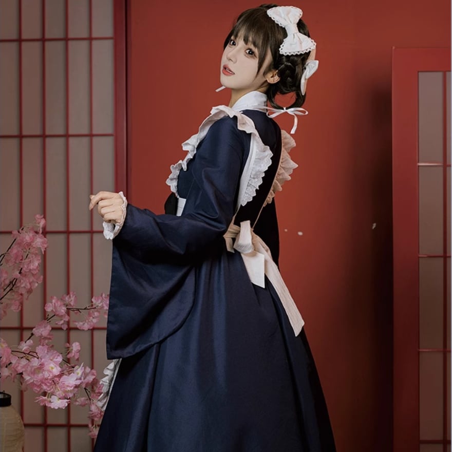 ロリィタファッション通販 SEASONZ 和ロリ メイド服 着物風 ワンピース ロリィタファッション通販 SEASONZ 和ロリ メイド服 着物風 ワンピース