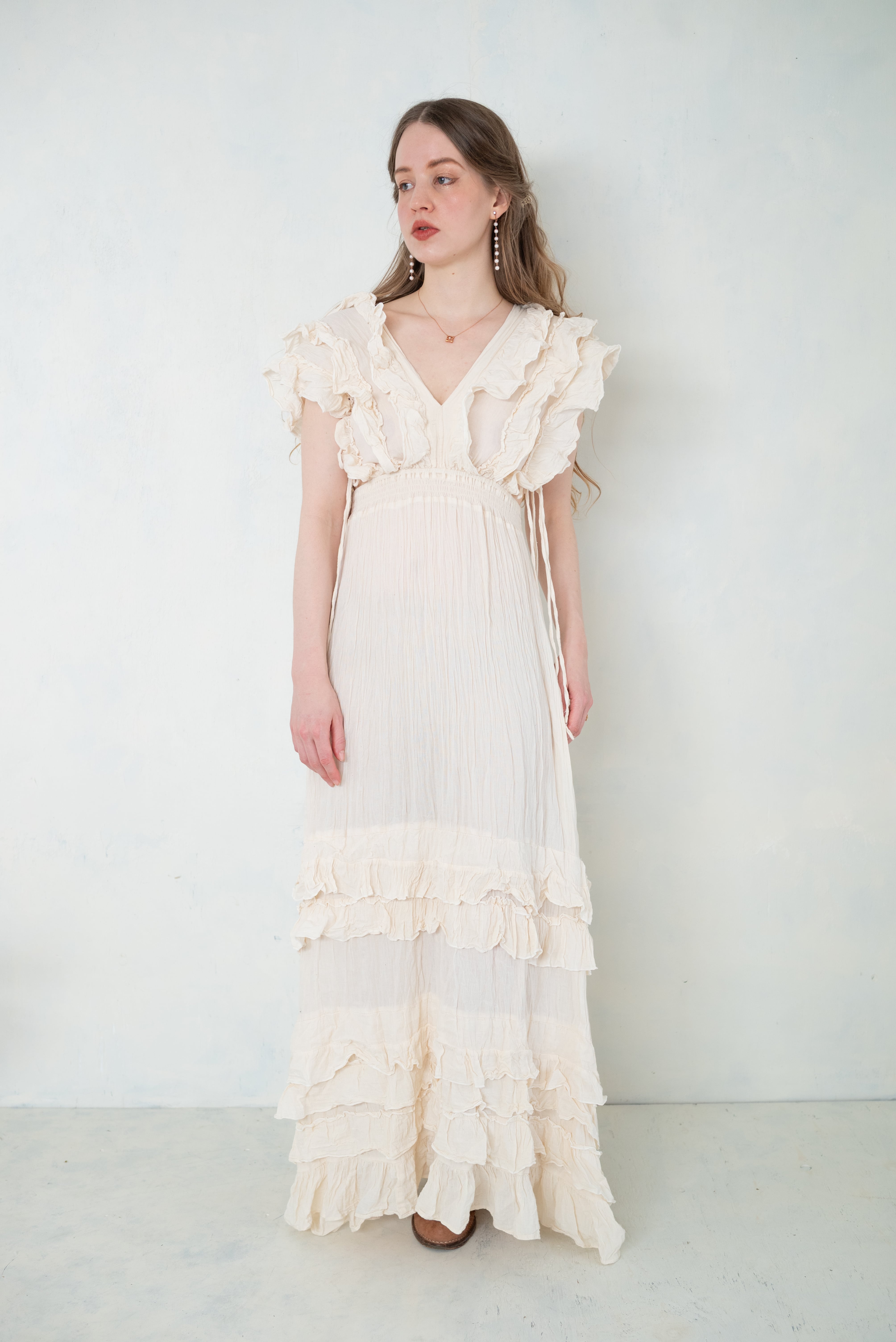 Rosee Blanche (ロゼ・ブランシュ) 白い朝露/オーガニックコットンワンピース(ロング)