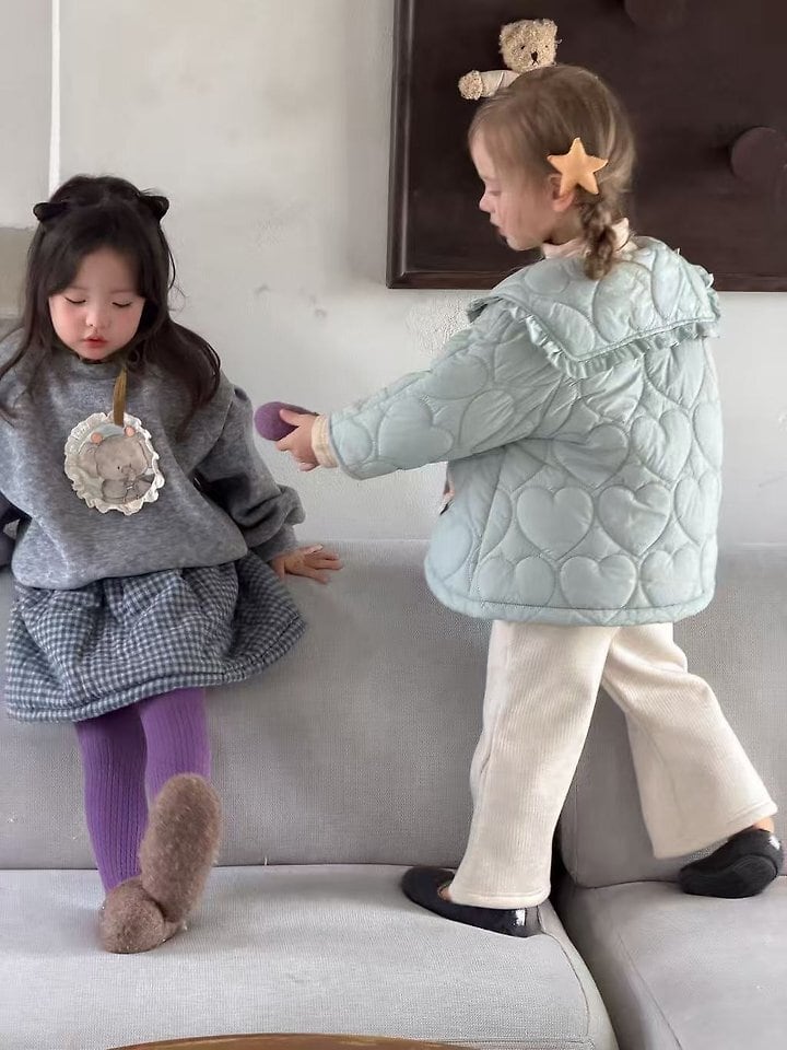 テディチェックセットアップ S,M,L,XL,JS / AIAI 26winter/ 韓国子供服