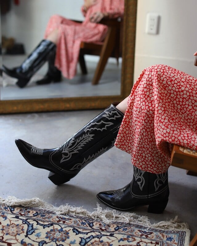 Embroidery Long Western Boots -Black Magic/ロングウエスタン Embroidery Long Western Boots -Black Magic/ロングウエスタン