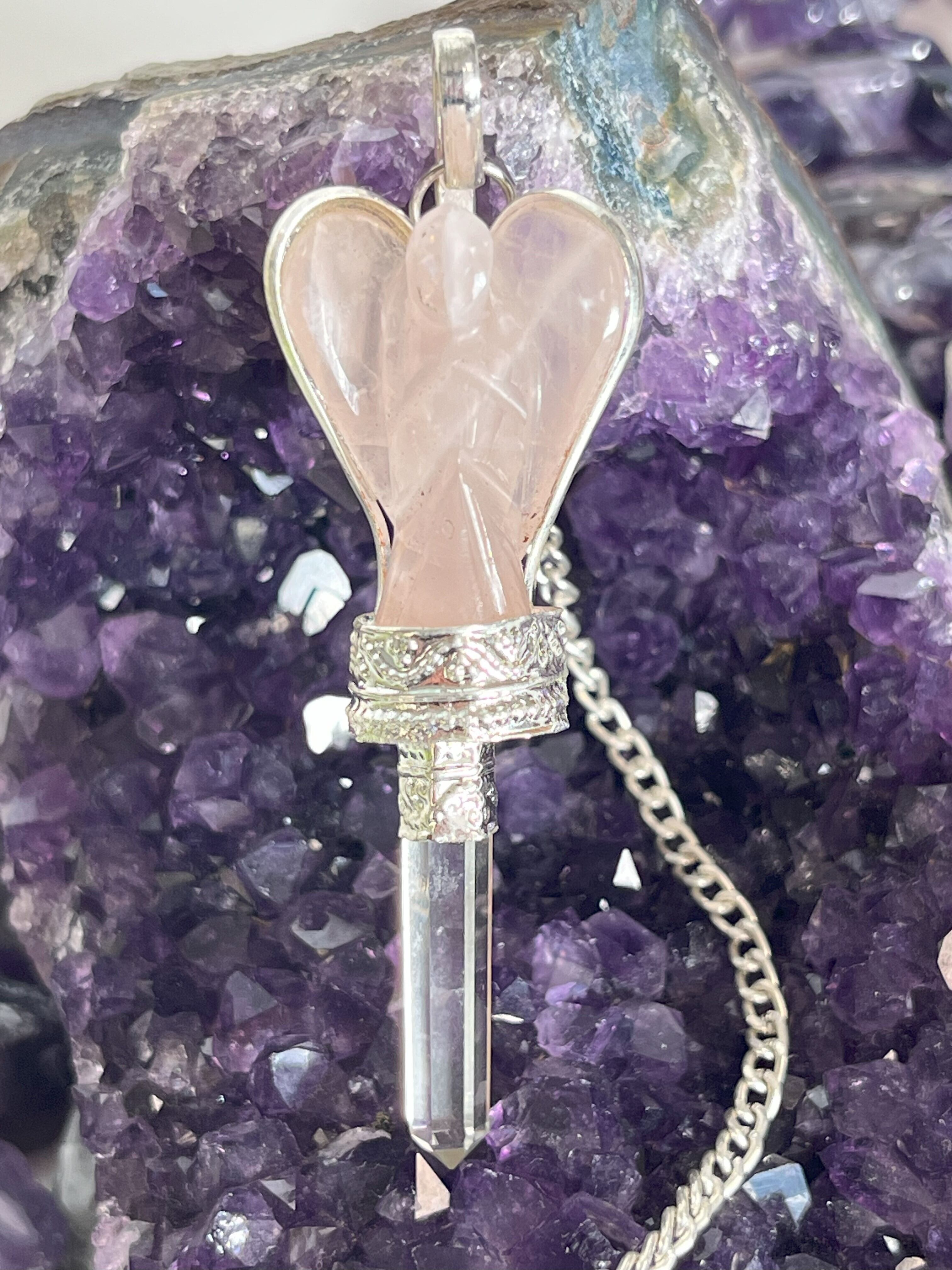 完全オリジナル☆シードオブライフ　ローズクォーツ　オニキス　天使のペンデュラム 完全オリジナル☆シードオブライフローズクォーツオニキス天使の