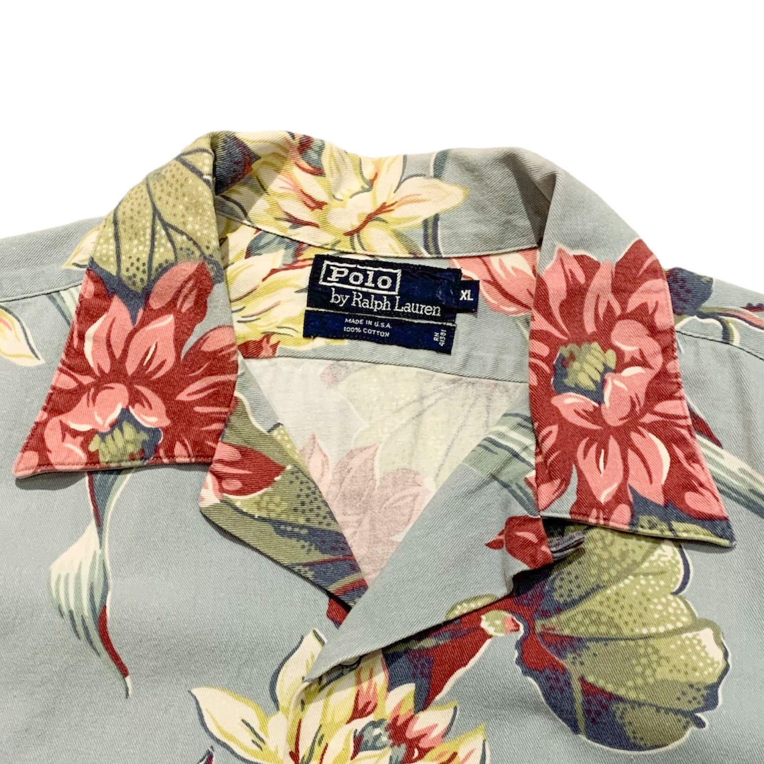 〜90's USA製 Polo Ralph Lauren S/S Hawaiian Shirt aloha / ポロ ラルフローレン ハワイアン  アロハシャツ 開襟 オープンカラー 半袖シャツ 古着 ヴィンテージ