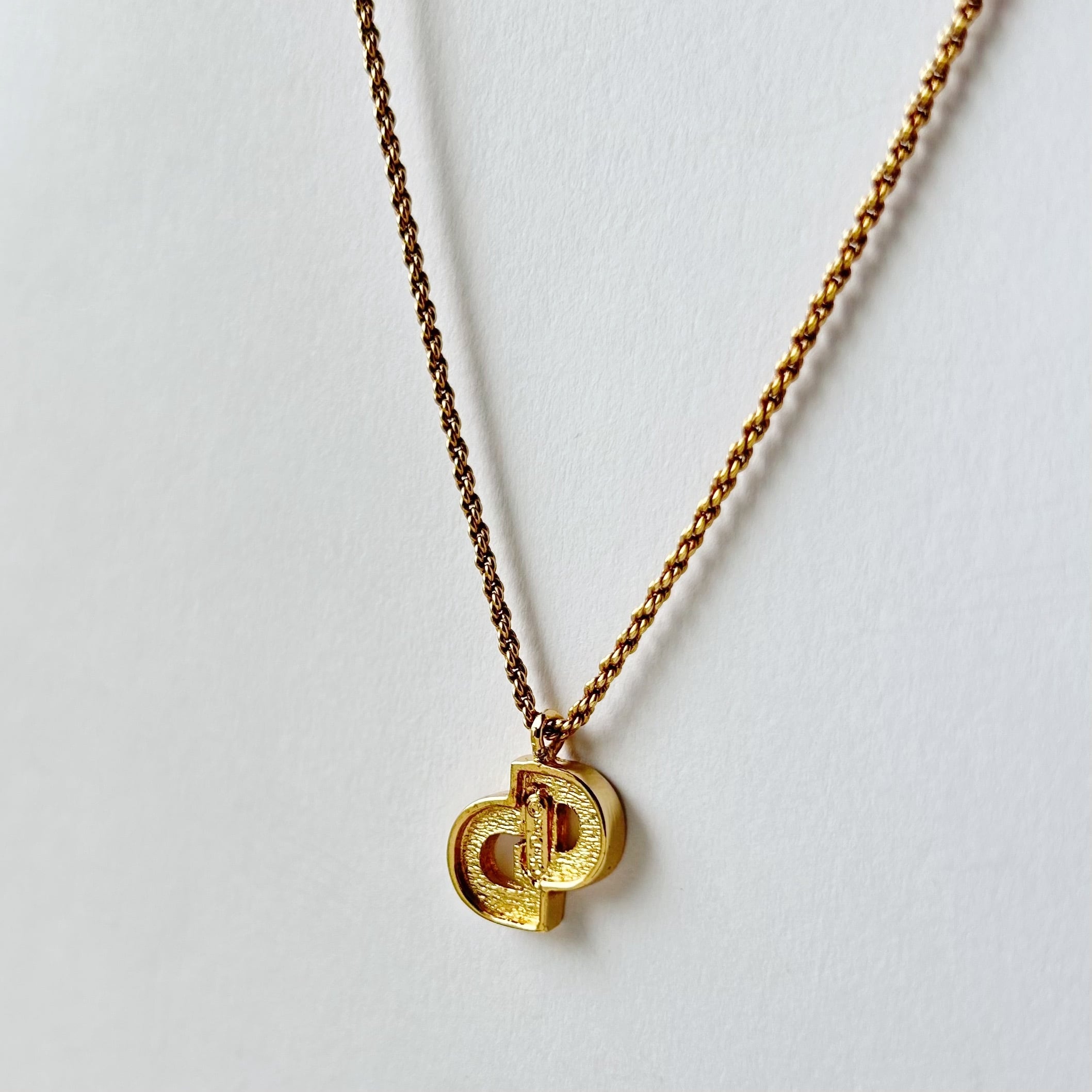 N8006】Christian Dior logo rhinestone necklace/クリスチャン