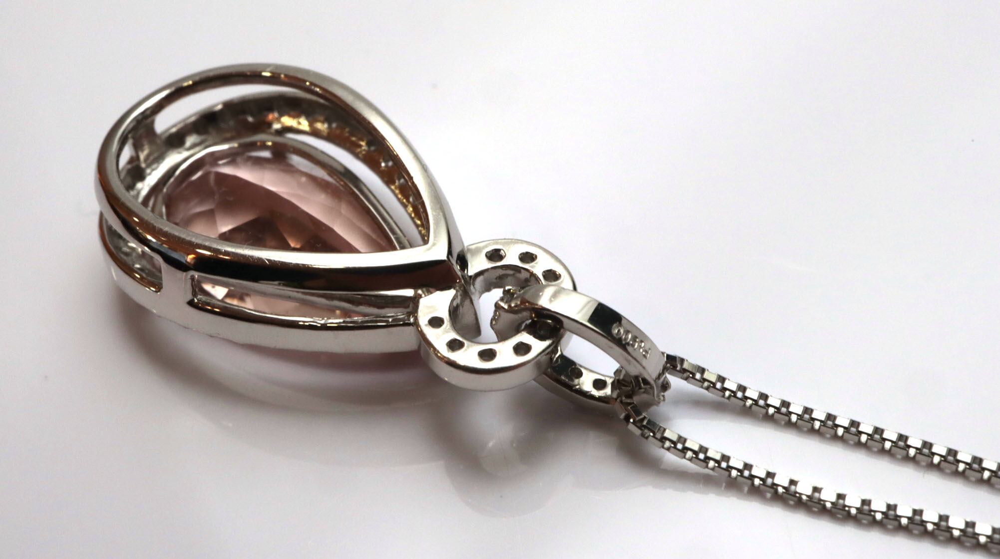 Pt900 モルガナイト ダイヤモンド ネックレス | orient
