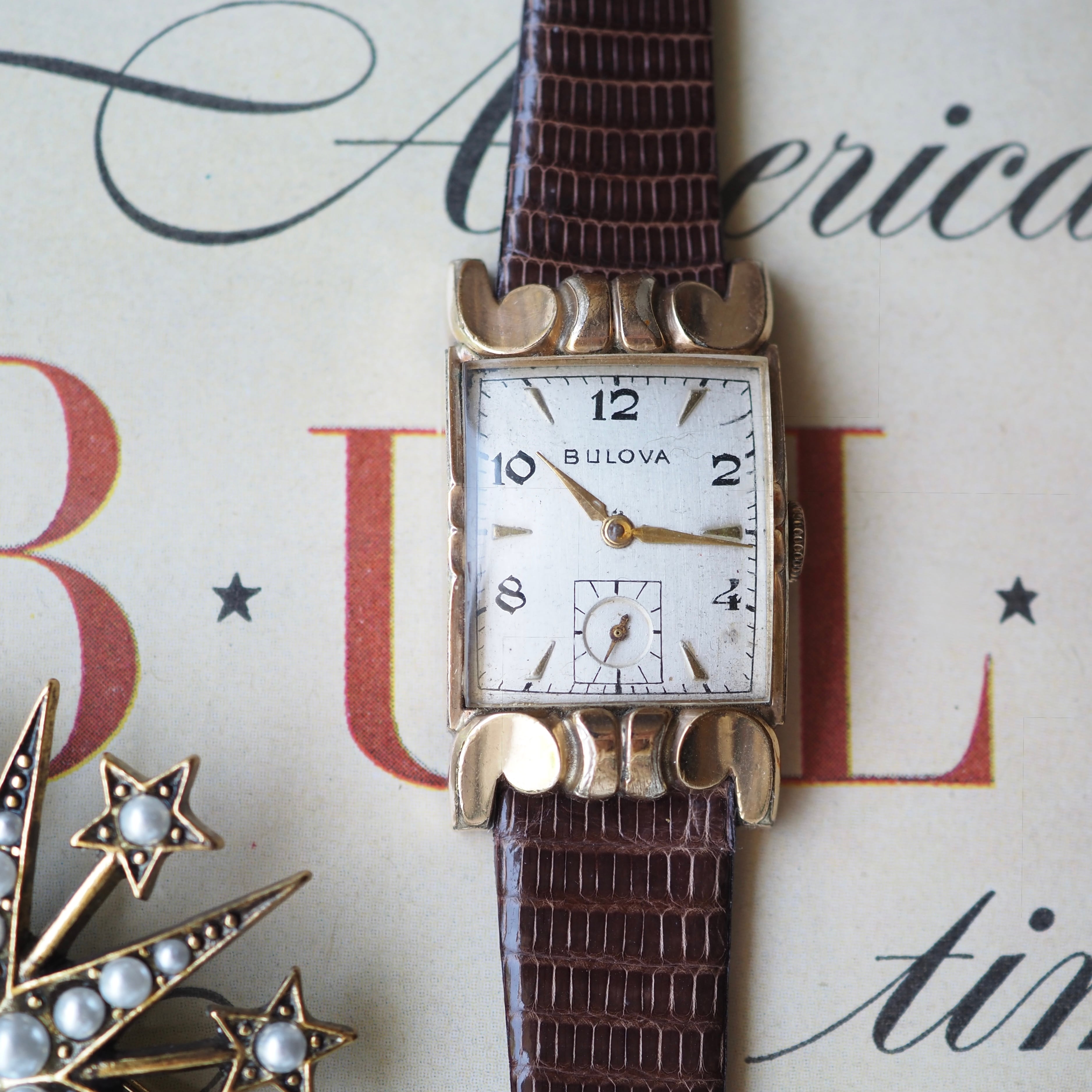 BULOVA ブローバ 角金 レクタングルウォッチ 1940年代 アンティーク