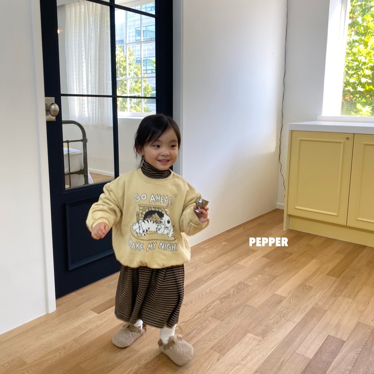 【Pepper】ネコスウェット クリーム  80〜120cm 241121 - 6