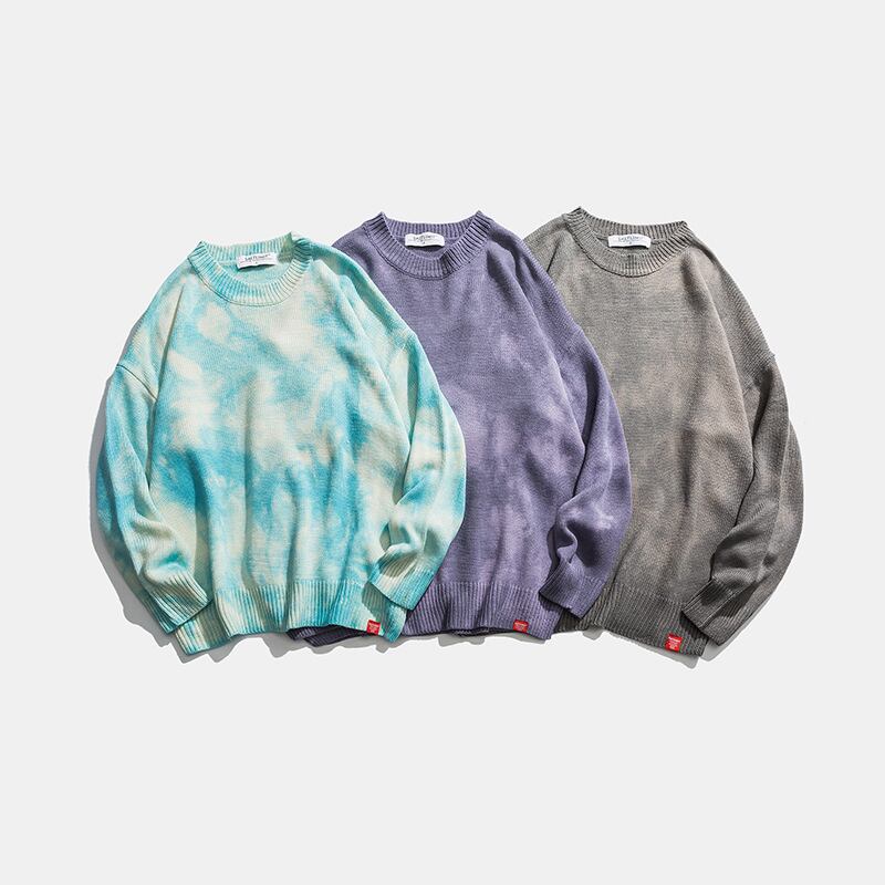 【新作】【送料無料】 Clothes Road Vintage Fall Winter ese Trend Men's Tie-Dye Crew Neck Sweater Youth Loose Pullover Men-Alibaba ウィンター 冬物 ビンテージ hip6-161197019424212