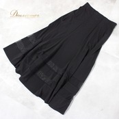 社交ダンス 衣装 スタンダード スカート レッスンウェア 女性用 レディース オールシーズン 黒 無地 シンプル ICHIOKU イチオク レース ポリエステル ポリウレタン 伸縮性 ウエストゴム アーバンブラック ダンスウェア スカートスタイル フルフレア スカート丈約82cm ウエスト約31cm~ レディースダンス衣装 大人用 スポーツウェア 秋冬用 通年使用可 シンプルデザイン ルームウェア フィットネスウェア おしゃれ スポーティ 日常着