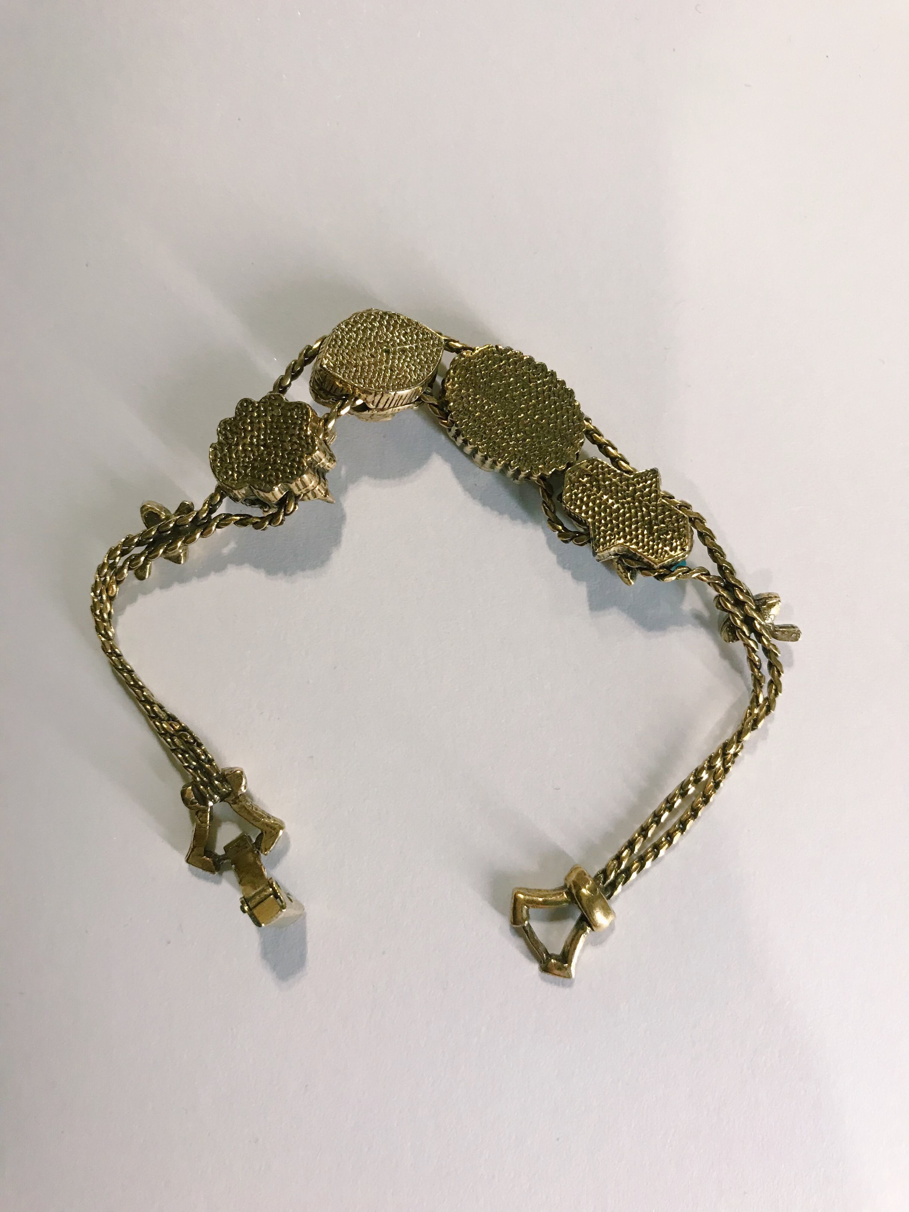 s gold × stone bracelet  ヴィンテージ ゴールド ストーン