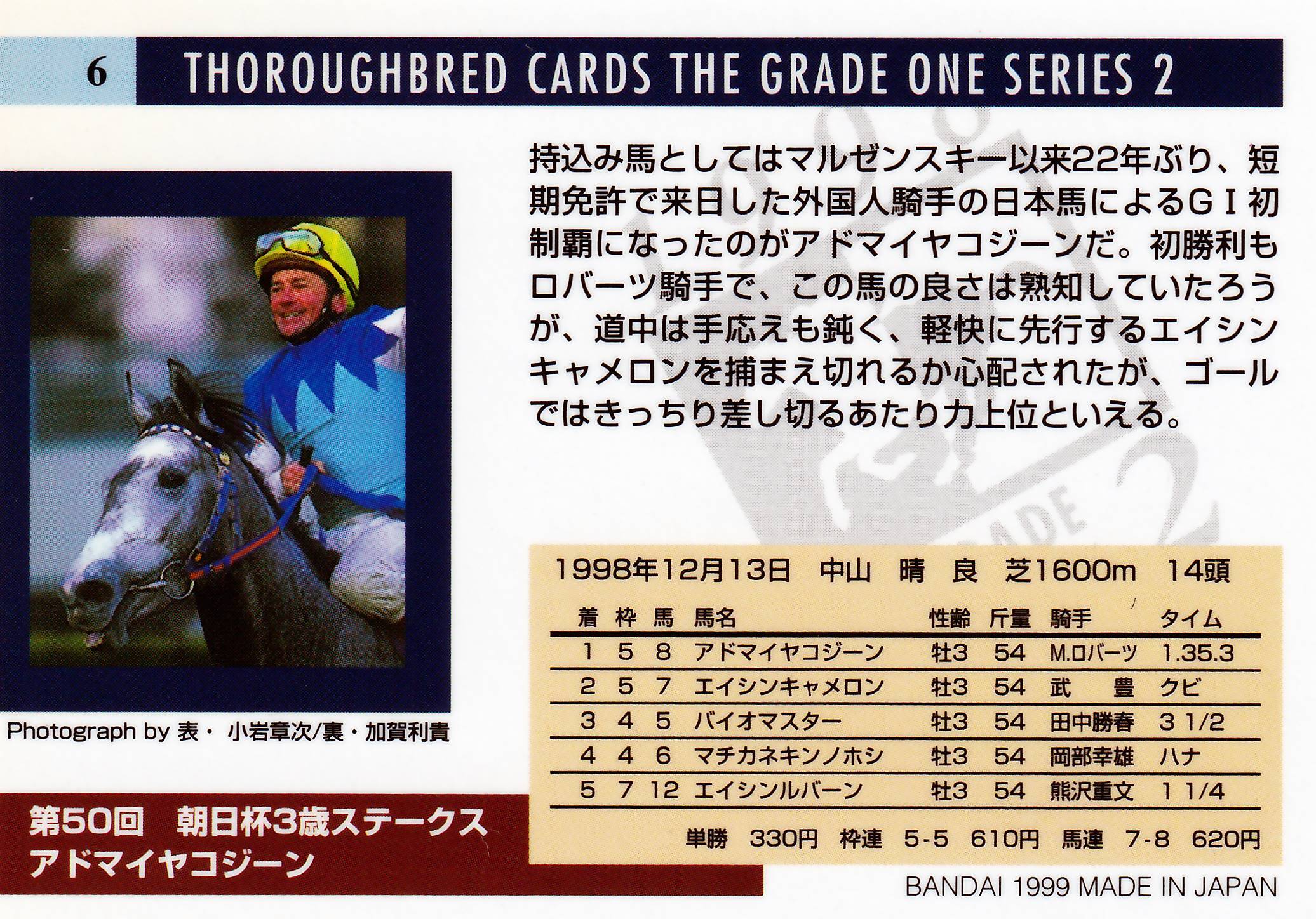 G1馬 アドマイヤリード 実使用ゼッケン ステイゴールド 系統確立 G1馬 アドマイヤリード 実使用ゼッケン ステイゴールド 系統確立