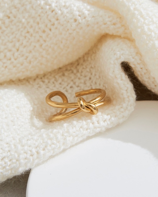316L  ( サージカルステンレス )  knot ring【GOLD】#r54