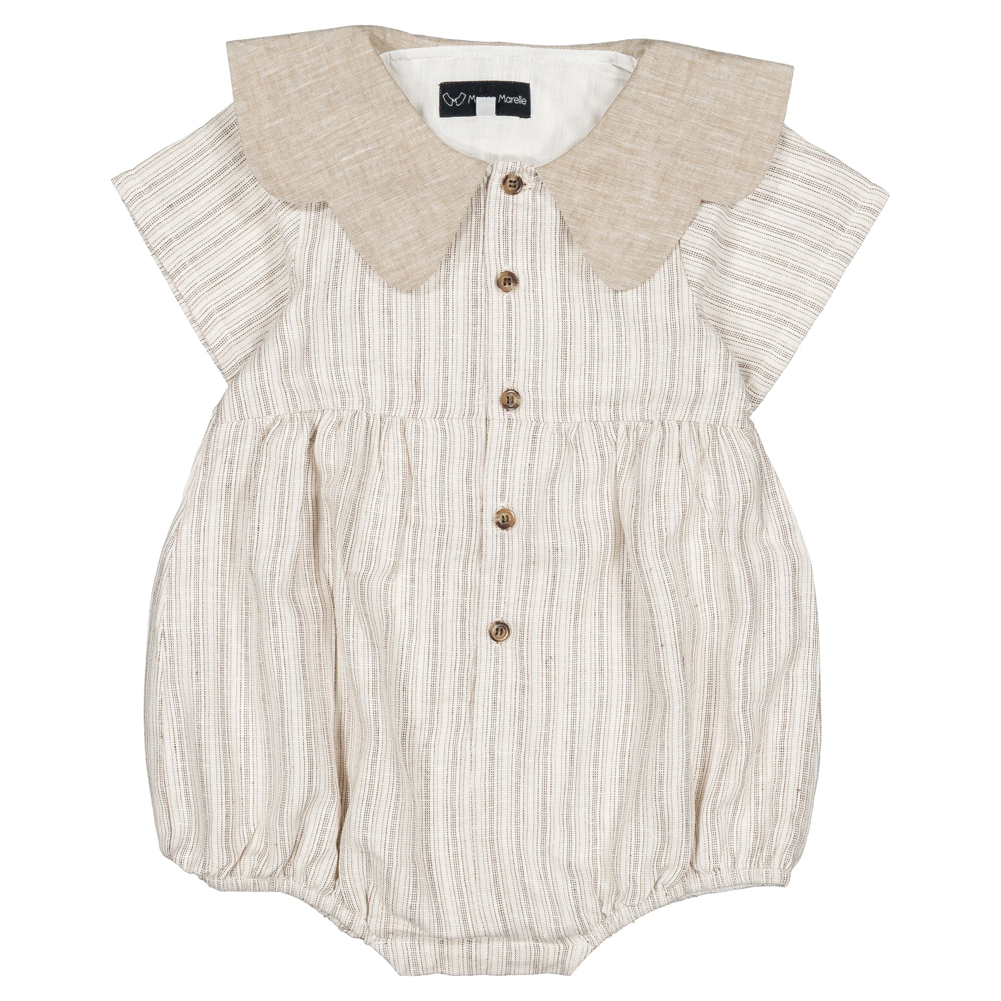 【予約・特典あり】Maison Marelle / Romper NEUILLY- beige stripes