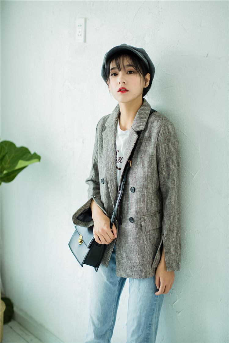 DOS DIOSAS チェック柄 テーラードジャケット 38 本日限定価格 チェック柄オーバーテーラードジャケット(2colors)