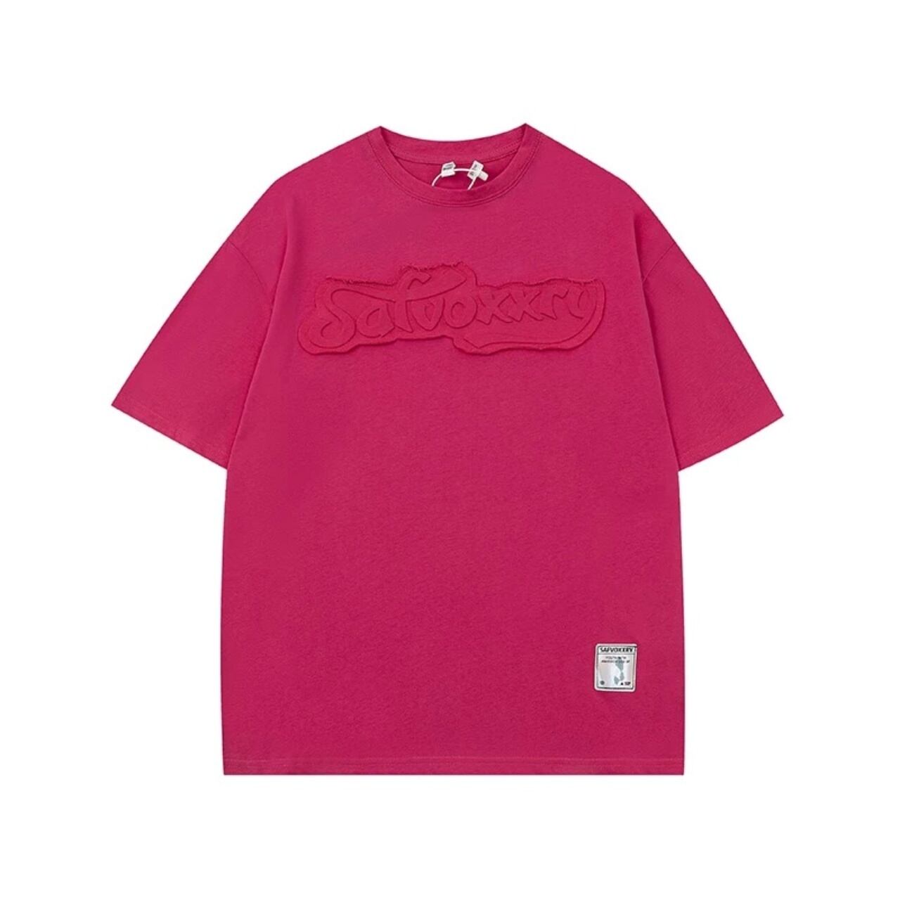 エンボスレタリングクルーネックTシャツ 4col A00130