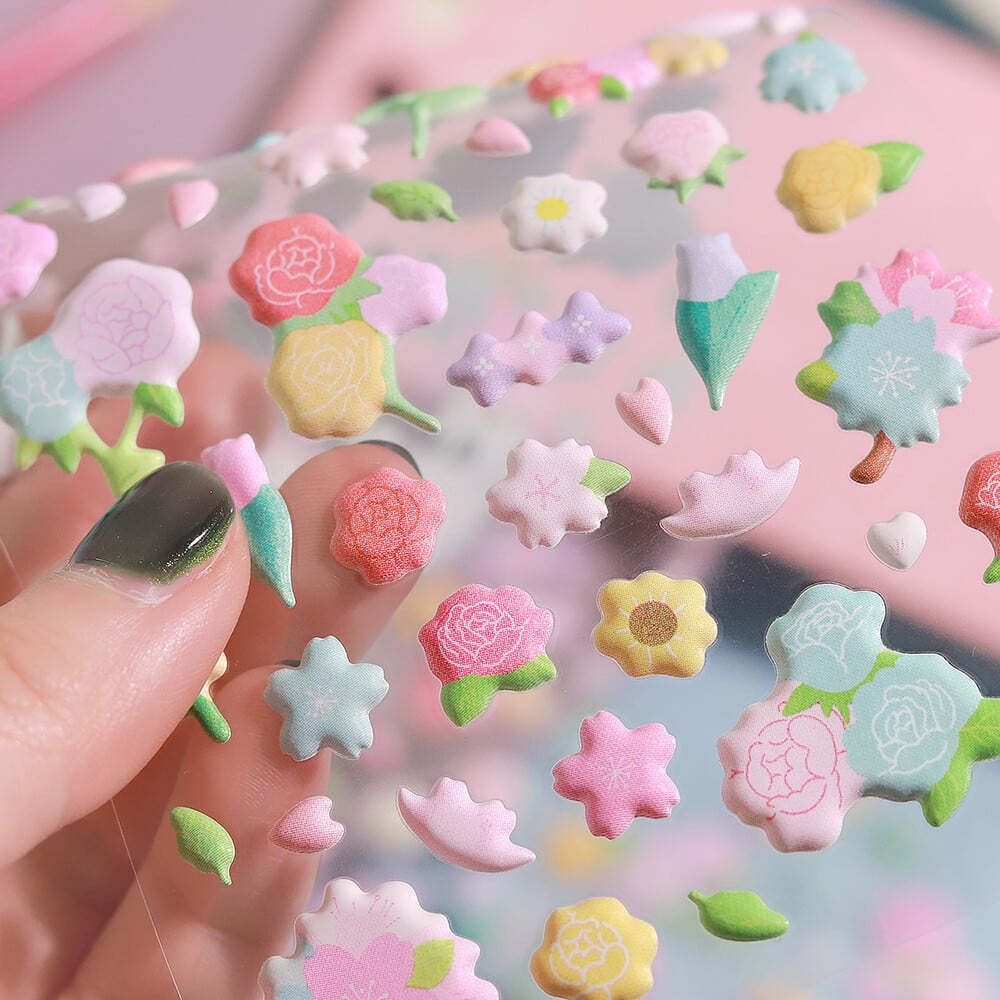 BGM むにむにシール ミニフラワー 立体シール ST01