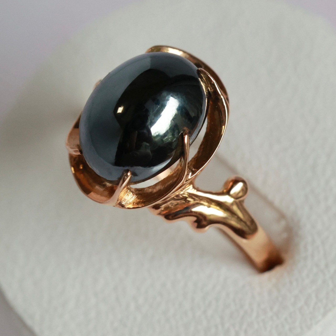 K18 ひねり梅 ヘマタイト リング ねじ梅 捻り梅 指輪 昭和レトロ  