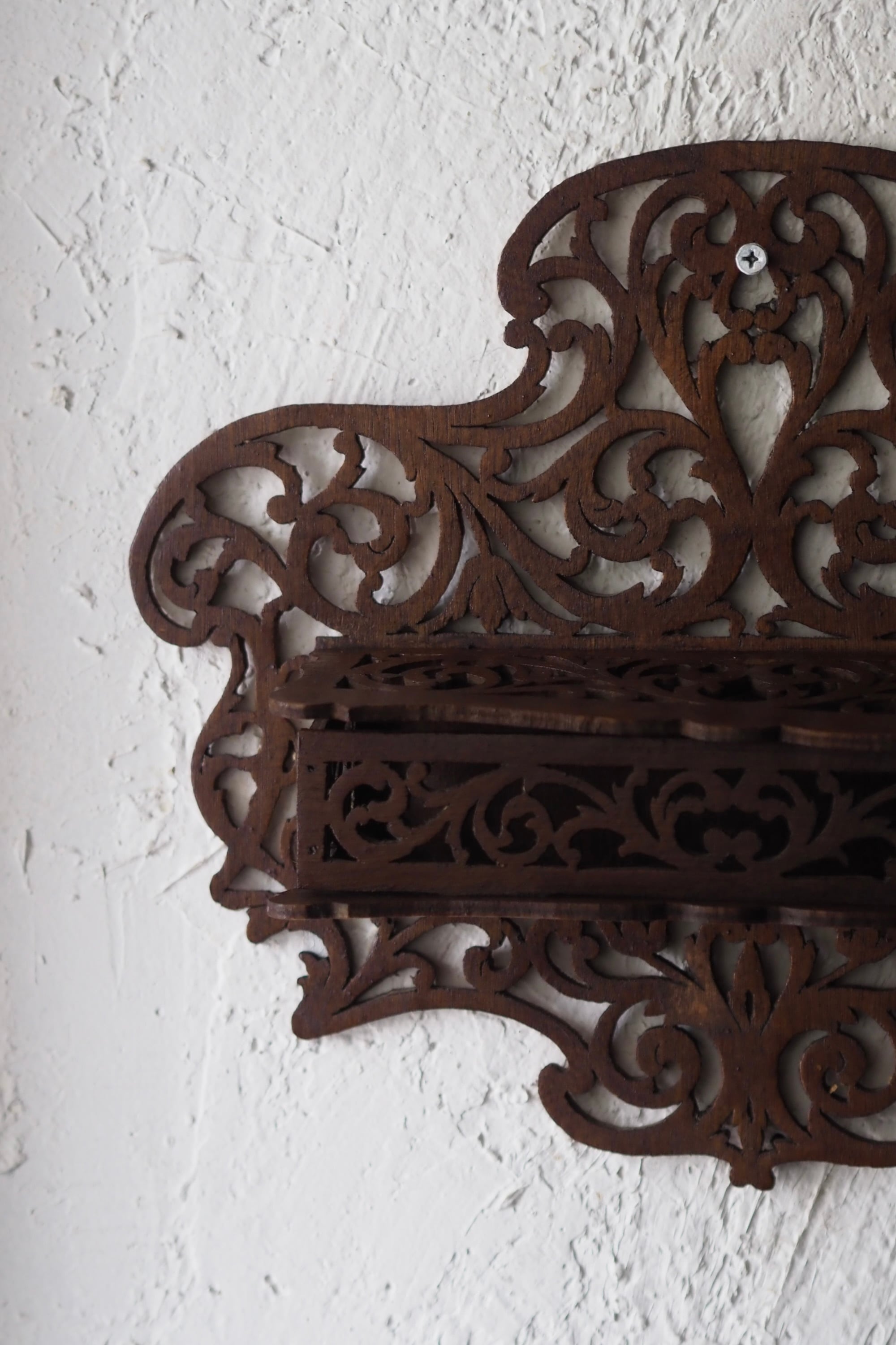 透かし彫りの小物入れ-antique wood openwork box | アンティーク