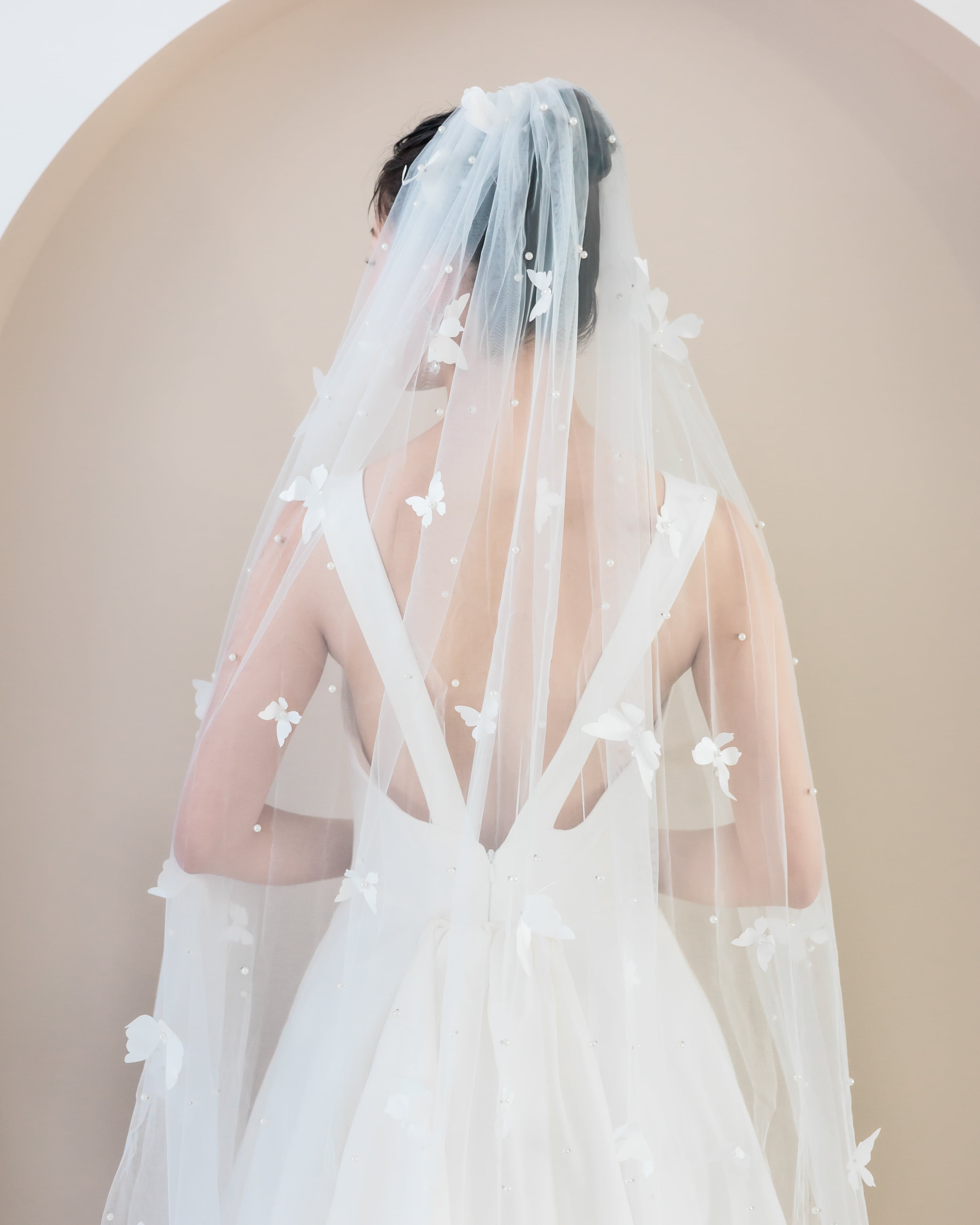 蝶々ウェディングロングベール【VL2502-05】 | ブライダルアクセサリー