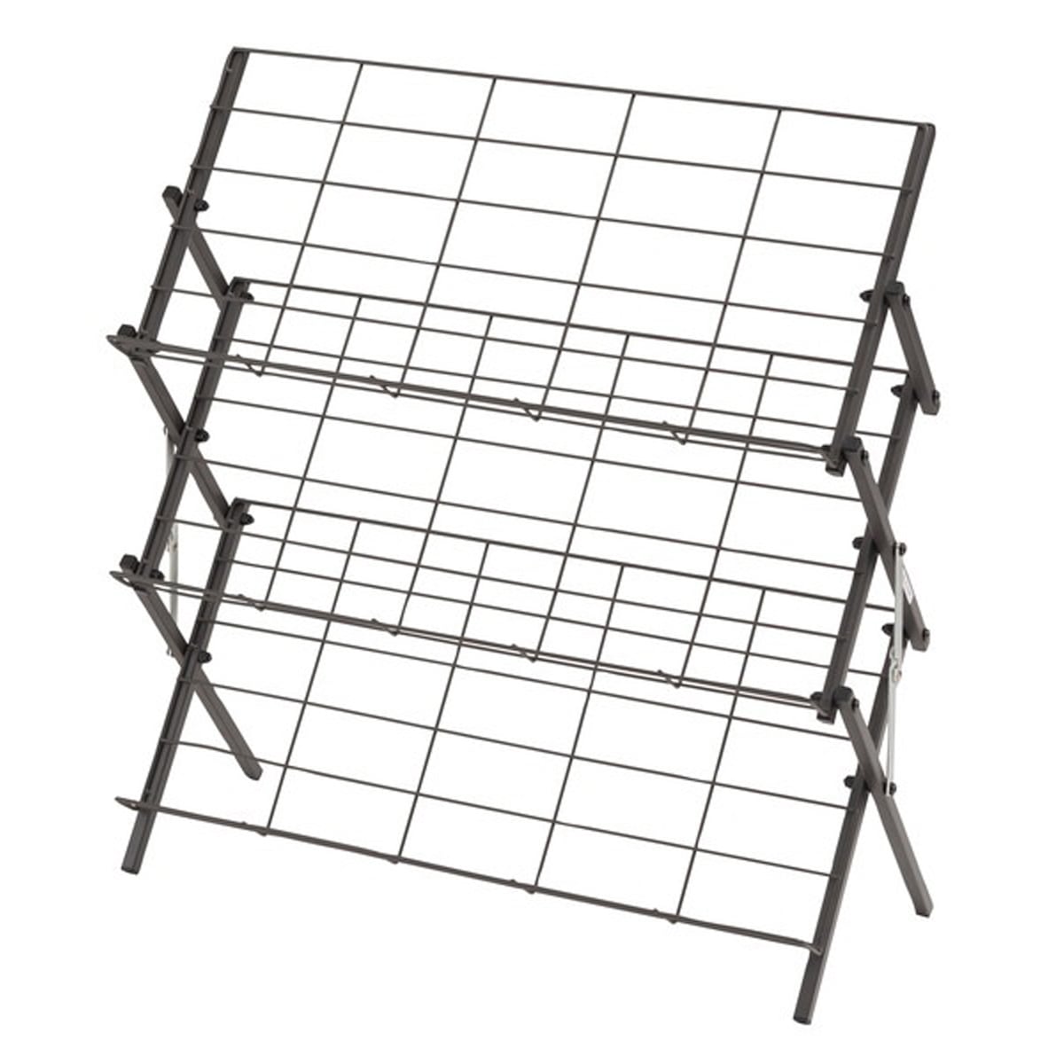 フォールディングシューズラック シューズラック 靴 くつ ラック シューズ スリム 玄関 収納 すっきり シンプル 黒 白 ブラック ホワイト 省スペース スチール 金属 おしゃれ コンパクト 通気性 機能性 ストッパー付き 本棚 S字フック