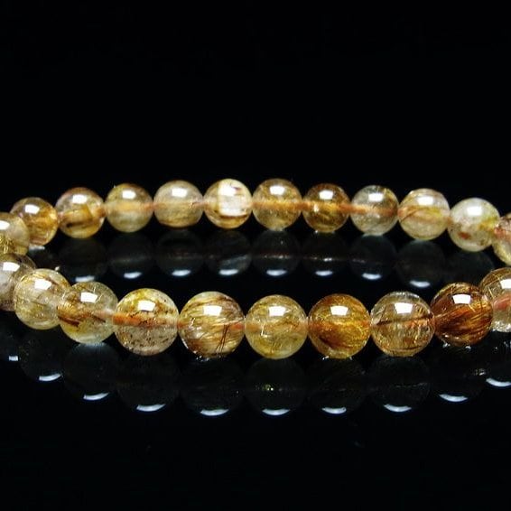 キャッツアイルチルクォーツ ブレスレット 7mm ルチルクォーツ ブレス 一点物 メール便可 [M便 1/10] 111-45888