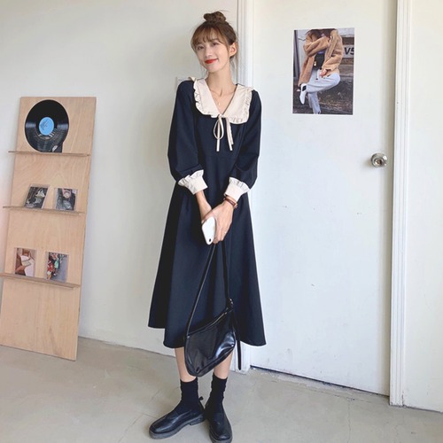 ✞ オータム♡ネイビーロングスカート スウィート 秋物 ✞ゴスロリ SM ミリ 甘ロリ クラロリ 和ロリ エレガント 黒ロリ 姫ロリ 華ロリ BB-BB19941295388