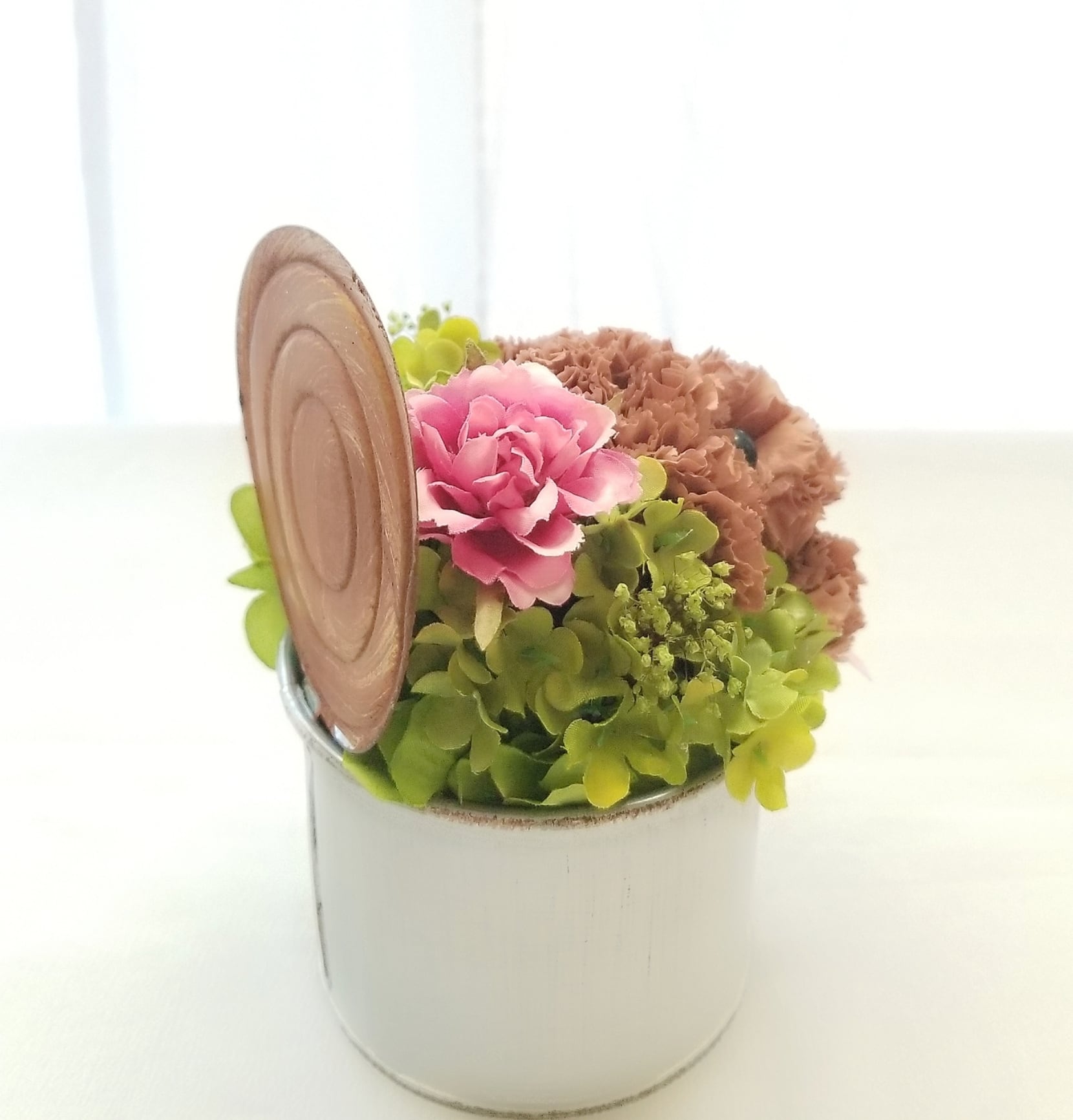 花の犬【濃い茶】プリザーブドフラワー 犬 花 カーネーション トイ
