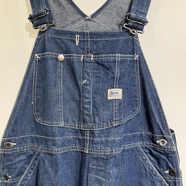 40s WWⅡ Lee 91-SB Denim Overall 40年代 大戦 リー オーバーオール 濃紺 ハウスマーク W38L28