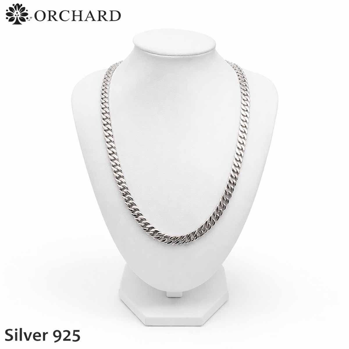 60cm 幅8mm シルバー925 ネックレス マイアミキューバン チェーン 喜平