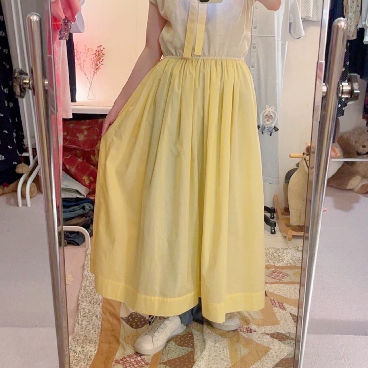 remake / leaf embroidery one-piece