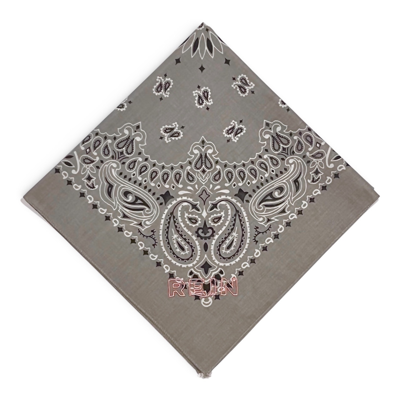 ＜REIN＞エンブロイダリー バンダナ Embroidered Bandana(Silver Gray) - 1