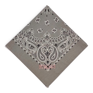 ＜REIN＞エンブロイダリー バンダナ Embroidered Bandana(Silver Gray)