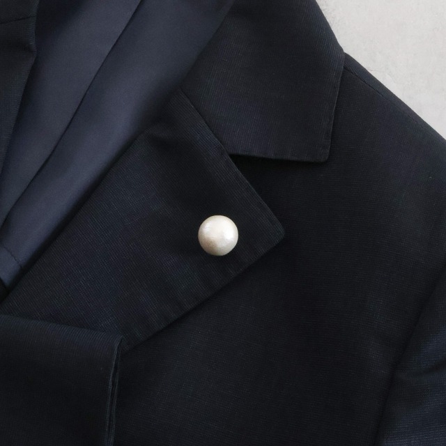 綿雲－大粒コットンパール ピンブローチ（シルバー）