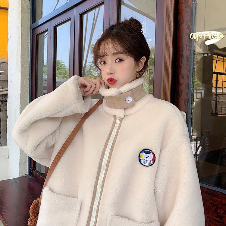 刺繍ウールカラージャケット レディースウィンターベルベットオータム コットン 秋物 冬物 萌量不足79985855935