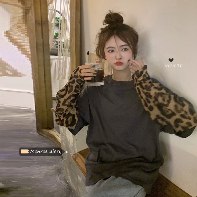 スタンダードルーズTシャツ 薄手オータムサマー ロング レトロ 夏物 秋物 モンロー86676866691