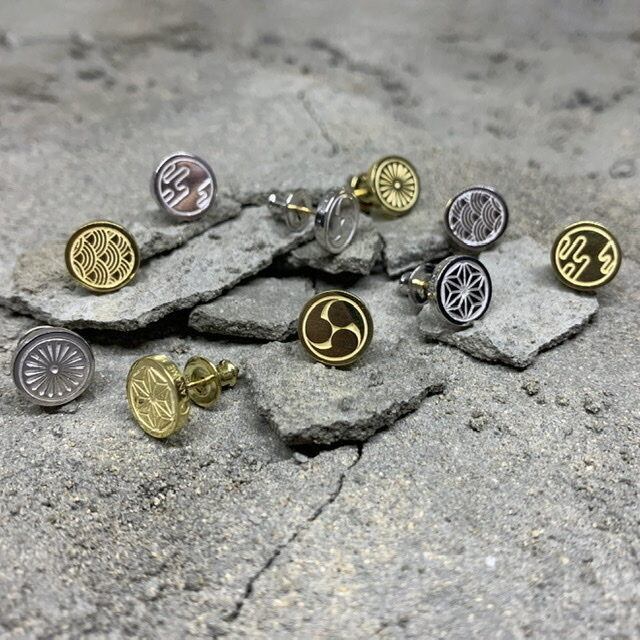 エ霞(えがすみ) 文様 / monyo / 2p KANAME 金目 Earring Pierce エ霞(えがすみ) 文様 / monyo / 2p KANAME 金目 Earring Pierce