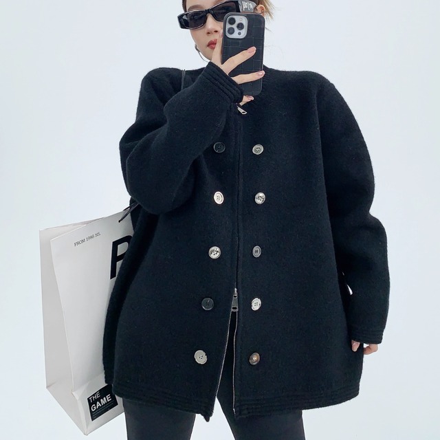Zip-up sweater coat (ME172)