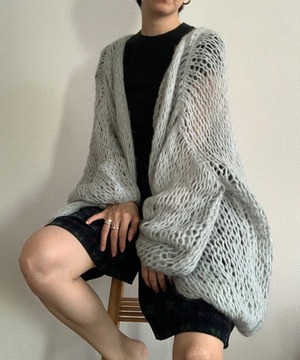 【送料無料】Hand made puff sleeve cardigan