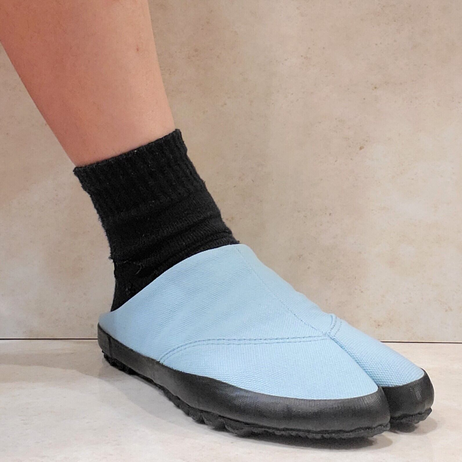 地下足袋サンダル オーガニックコットンパイル（サックス）